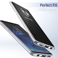 Coque silicone gel ESR 3D Plating contours métallisés Samsung Galaxy S9 Argent