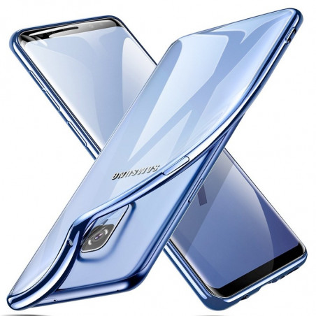 Coque silicone gel ESR 3D Plating contours métallisés Samsung Galaxy S9 Bleu