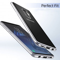 Coque silicone gel ESR 3D Plating contours métallisés Samsung Galaxy S9 Plus Argent