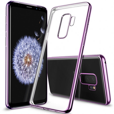 Coque silicone gel ESR 3D Plating contours métallisés Samsung Galaxy S9 Plus Violet