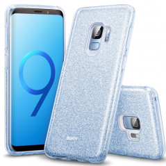 Coque rigide ESR pailletée étincelante Samsung Galaxy S9 Bleu