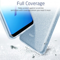 Coque rigide ESR pailletée étincelante Samsung Galaxy S9 Bleu
