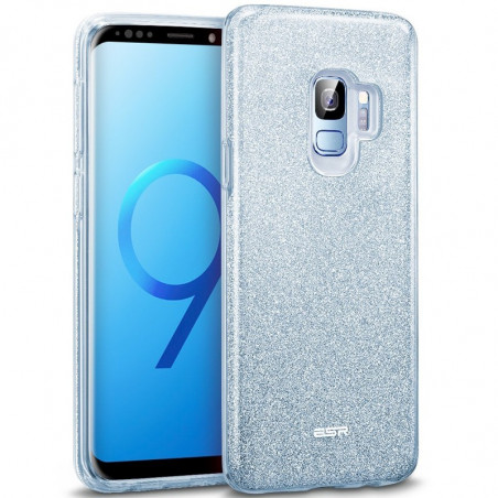 Coque rigide ESR pailletée étincelante Samsung Galaxy S9 Bleu