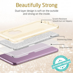 Coque rigide ESR pailletée étincelante Samsung Galaxy S9 Or