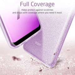 Coque rigide ESR pailletée étincelante Samsung Galaxy S9 Violet