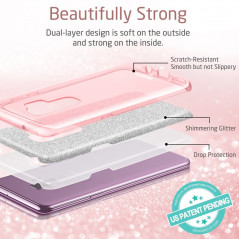 Coque rigide ESR pailletée étincelante Samsung Galaxy S9 Plus Rose