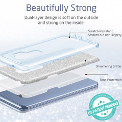 Coque rigide ESR pailletée étincelante Samsung Galaxy S9 Plus Bleu