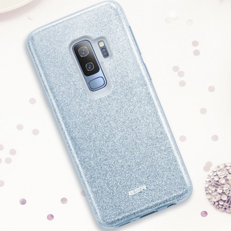 Coque rigide ESR pailletée étincelante Samsung Galaxy S9 Plus Bleu