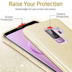 Coque rigide ESR pailletée étincelante Samsung Galaxy S9 Plus Or