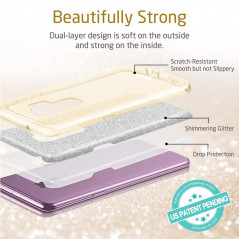 Coque rigide ESR pailletée étincelante Samsung Galaxy S9 Plus Or