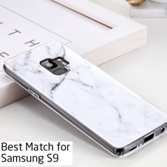 Coque silicone gel ESR Effet Marbré Samsung Galaxy S9 Blanc
