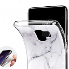 Coque silicone gel ESR Effet Marbré Samsung Galaxy S9 Blanc