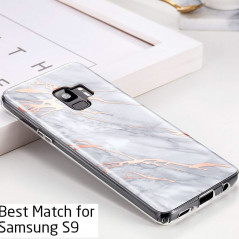 Coque silicone gel ESR Effet Marbré Samsung Galaxy S9 Or