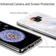Coque silicone gel ESR Effet Marbré Samsung Galaxy S9 Or