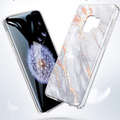 Coque silicone gel ESR Effet Marbré Samsung Galaxy S9 Or