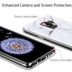 Coque silicone gel ESR Effet Marbré Samsung Galaxy S9 Plus Blanc