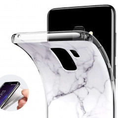 Coque silicone gel ESR Effet Marbré Samsung Galaxy S9 Plus Blanc