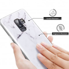 Coque silicone gel ESR Effet Marbré Samsung Galaxy S9 Plus Blanc