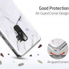 Coque silicone gel ESR Effet Marbré Samsung Galaxy S9 Plus Blanc