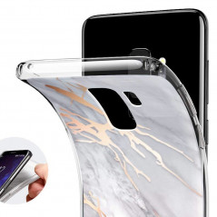 Coque silicone gel ESR Effet Marbré Samsung Galaxy S9 Plus Or