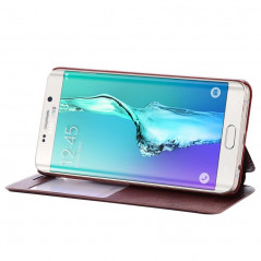 Etui folio Smart Answer Samsung Galaxy S6 Edge Plus Marron