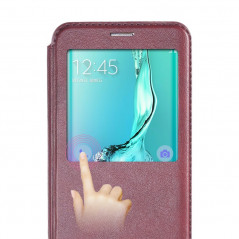 Etui folio Smart Answer Samsung Galaxy S6 Edge Plus Marron