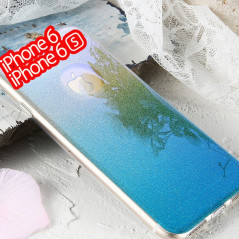 Coque silicone gel ultra pailletée Apple iPhone 6/6S Bleu