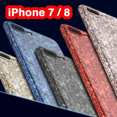 Pack Coques Apple iPhone 7/8 (Ice Cracking, Effet Marbre, ultra-Clear contours Bumper) - Bleu