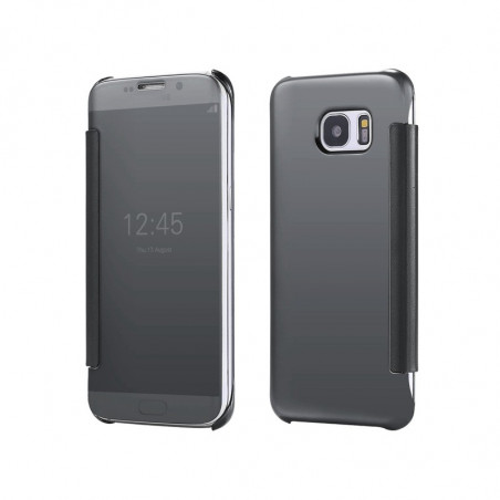 Etui folio Mirror Clear View Samsung Galaxy S6 Edge Noir