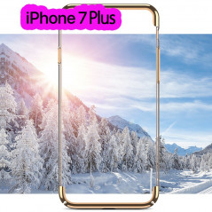 Coque rigide transparente contours métallisés Apple iPhone 7 Plus