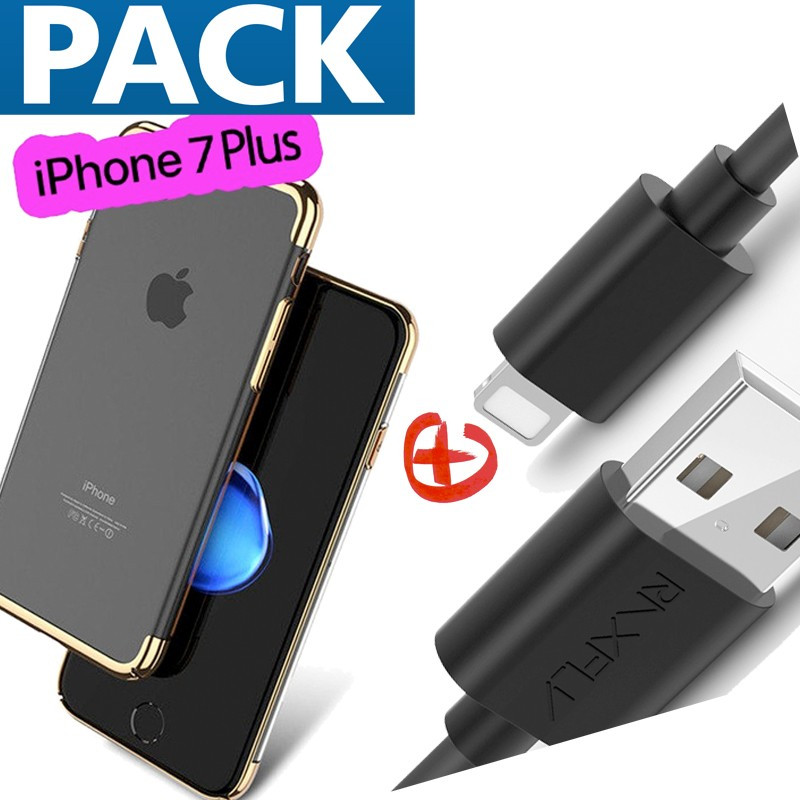 Pack Coque rigide + câble lightning Apple iPhone 7/8 Plus