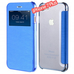 Étui folio ultra-fin à fenêtre Apple iPhone 7 Plus Bleu