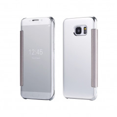 Etui folio Mirror Clear View Samsung Galaxy S6 Edge Plus Argent