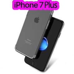 Coque rigide transparente contours métallisés Apple iPhone 7 Plus Noir