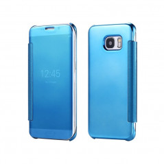 Etui folio Mirror Clear View Samsung Galaxy S6 Edge Plus Bleu