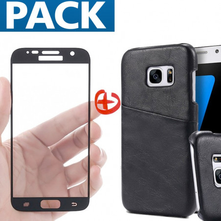 Pack Coque Vintage + Protection écran Samsung Galaxy S7