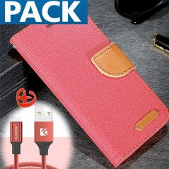 Pack Etui folio CLOTH SKIN + Câble lightning Apple iPhone 6/6S