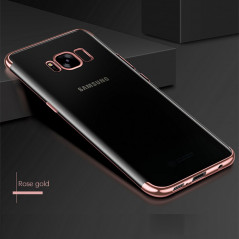 Coque silicone gel FLOVEME 3D Plating contours métallisé Samsung Galaxy S8 Or Rose