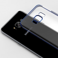 Coque silicone gel FLOVEME 3D Plating contours métallisé Samsung Galaxy S8 Plus Bleu