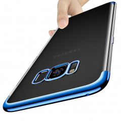 Coque silicone gel FLOVEME 3D Plating contours métallisé Samsung Galaxy S8 Plus Bleu