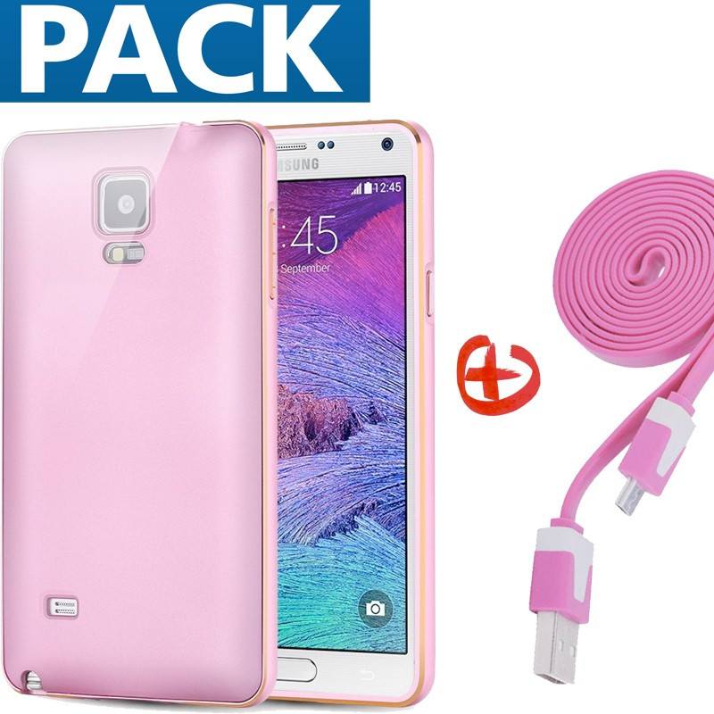 Pack Coque aluminium + câble microUSB Samsung Galaxy Note 4