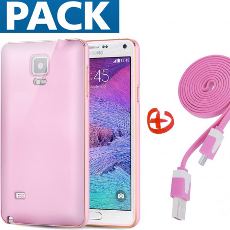 Pack Coque aluminium + câble microUSB Samsung Galaxy Note 4