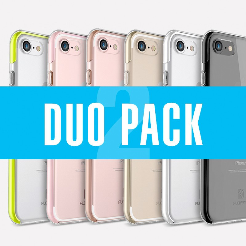 DuoPack Coque FLOVEME Hybride avec contour renforcés Apple iPhone 7/8