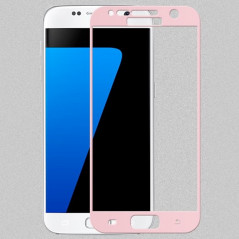 Protection écran verre trempé intégrale avec contour Samsung Galaxy S7 Or Rose
