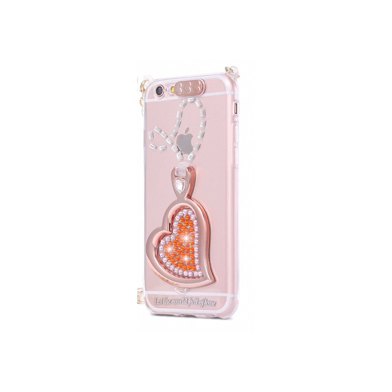 Coque silicone gel HEART STRASS Apple iPhone 6/6S
