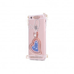 Coque silicone gel HEART STRASS Apple iPhone 6/6S Bleu