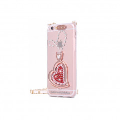 Coque silicone gel HEART STRASS Apple iPhone 6/6S Rouge