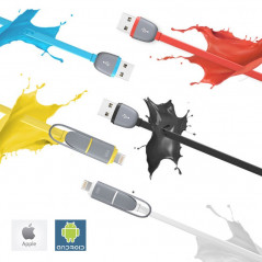 Pack Coque Texture Optic + Câble USB 2-en-1 Lightning-microUSB Samsung Galaxy S7 - Vert