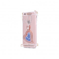 Coque silicone gel HEART STRASS Apple iPhone 6/6S Plus Bleu