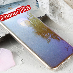 Coque silicone gel ultra pailletée Apple iPhone 7 Plus Or